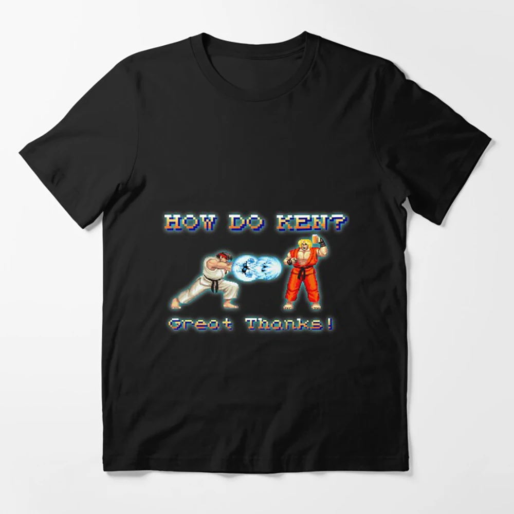 

How do Ken 0128 Street Fighter 80s Cartoon Combat Videogame Gift t shirt Retro Arcade game Graphic Tee Y2K Clothes All size Tops