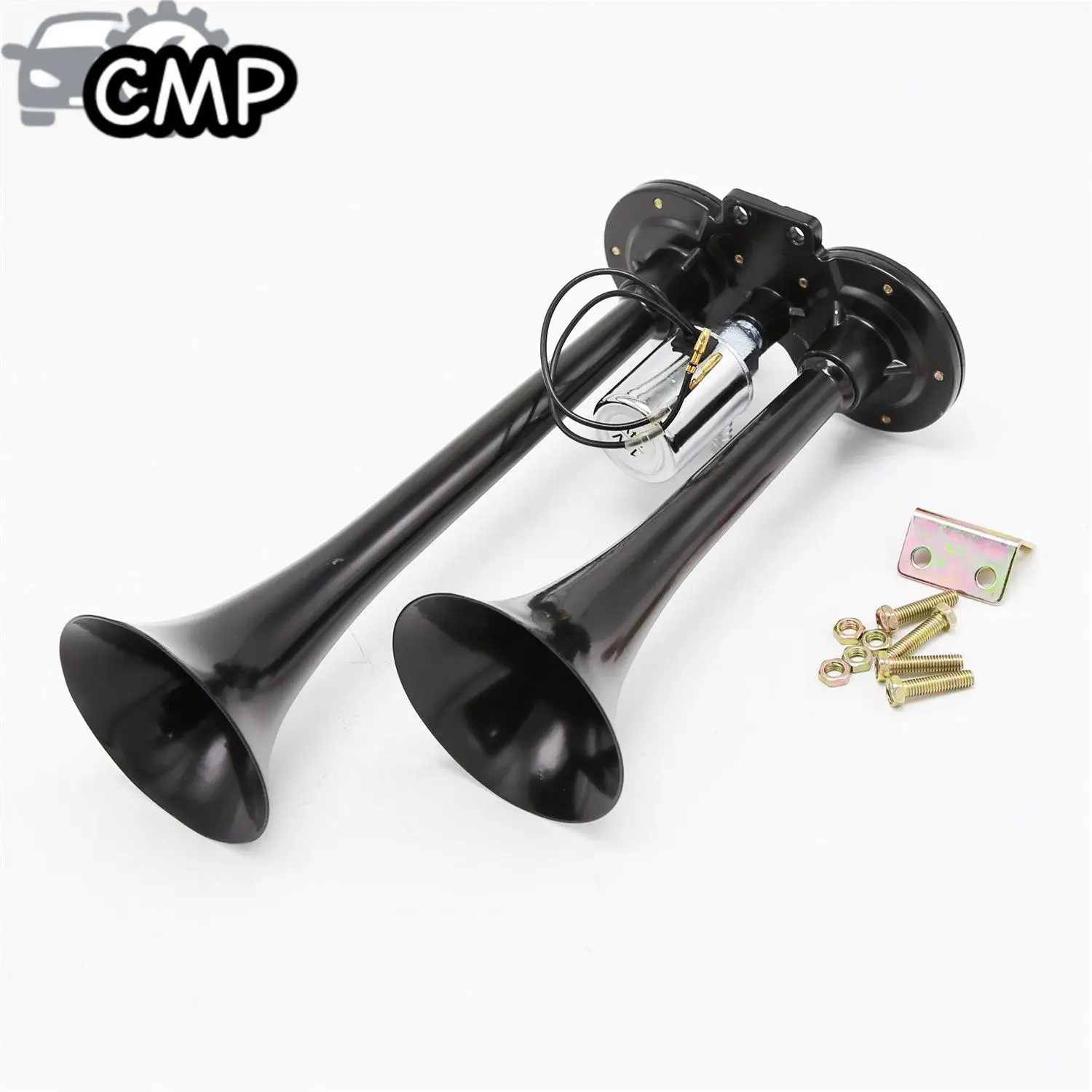 

1pc 12V/24V 300dB Train Air Horn (Double TubeTrumpets) For Car Truck SUV Super Loud Sound Air Horn Replacement Part