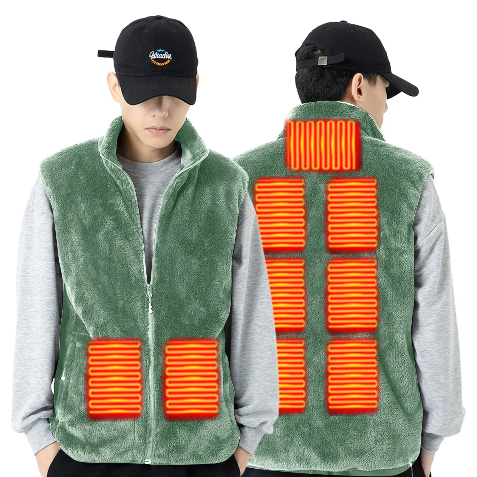 Men's Winter USB Smart Heated Vest 9 Zone Dual Control Can Adjust The Temperature Rapid Heating Women Outdoor Sports Outerwears