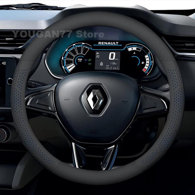 

Leather Car Steering Wheel Cover For Renault Triber 2019 2020 Ultra Thin Non-slip Auto Steering Wheel Renault Triber Accessories