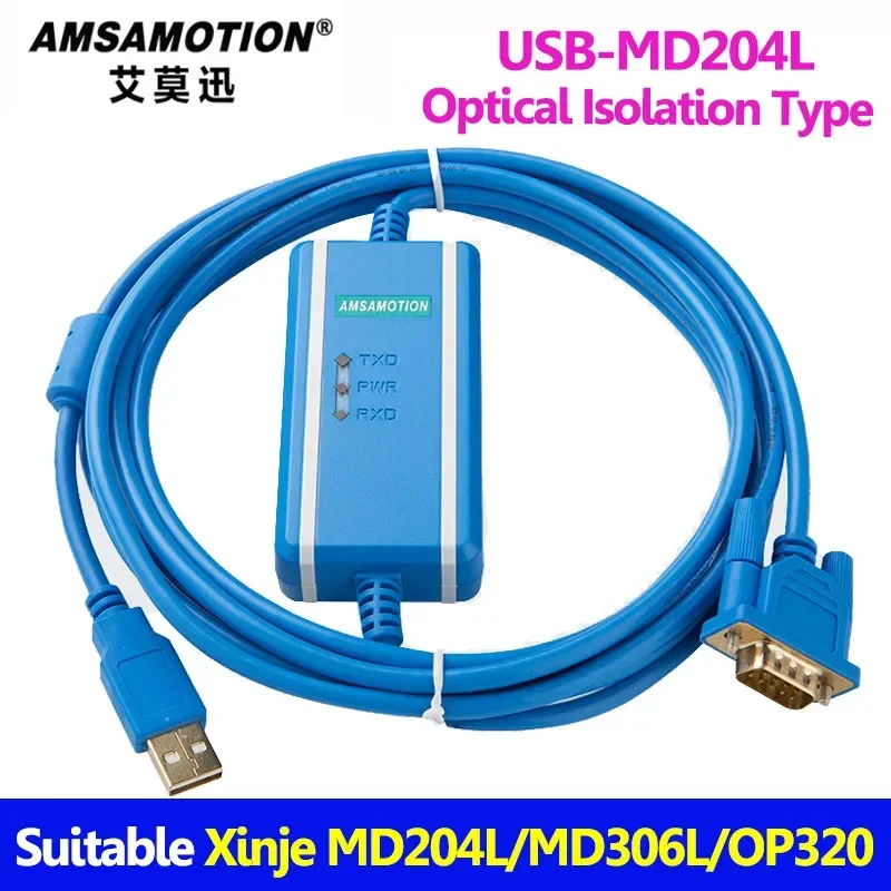 Amsamotion USB-MD204L Suitable for XINJE OP320-A MD204L MD306L Touch Screen Programming Cable Download OP325 HMI Interface