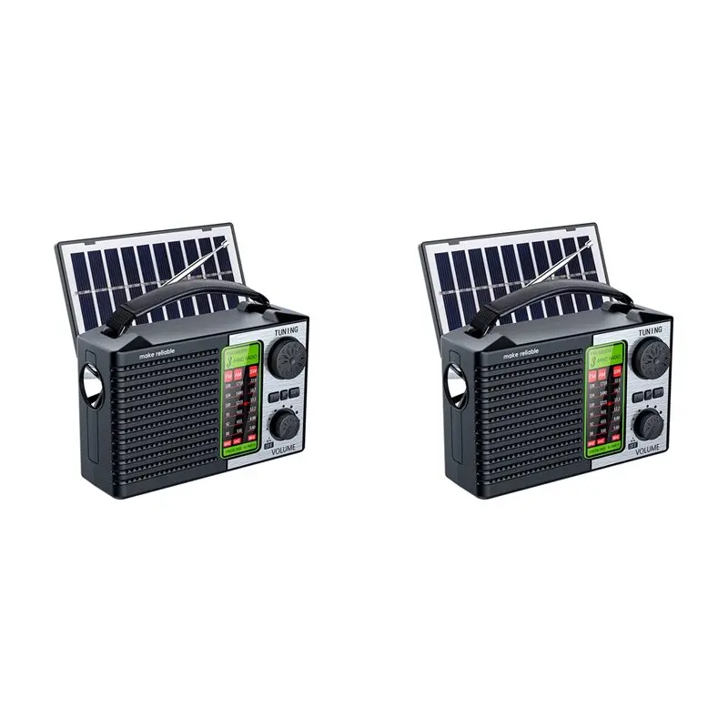 【surpise】2x-portable-am-fm-sw-radio-with-flashlight-bt-speaker-emergency-radio-for-outdoor-camping-and-emergency