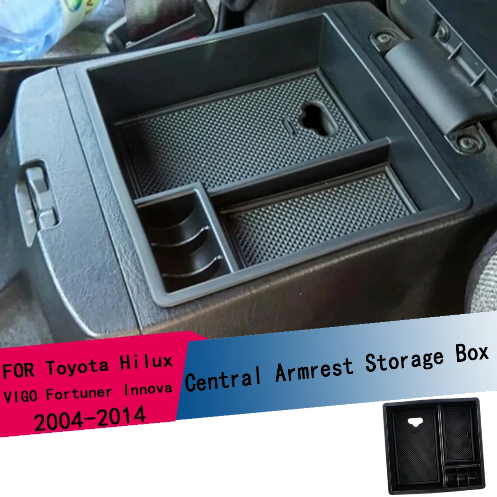 Caja de Almacenamiento Central para Reposabrazos de Toyota Hilux VIGO Fortuner Innova 2004-2014, Bandeja de Almacenamiento para Consola Central de Automóvil