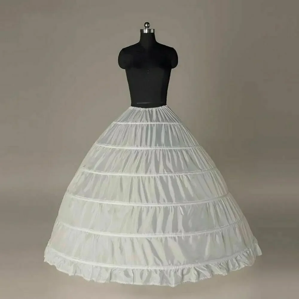 

Top Sale Newly Designed Girls 6 Hoop Crinoline Full Petticoat Skirt Underskirt Long for Bridal Wedding