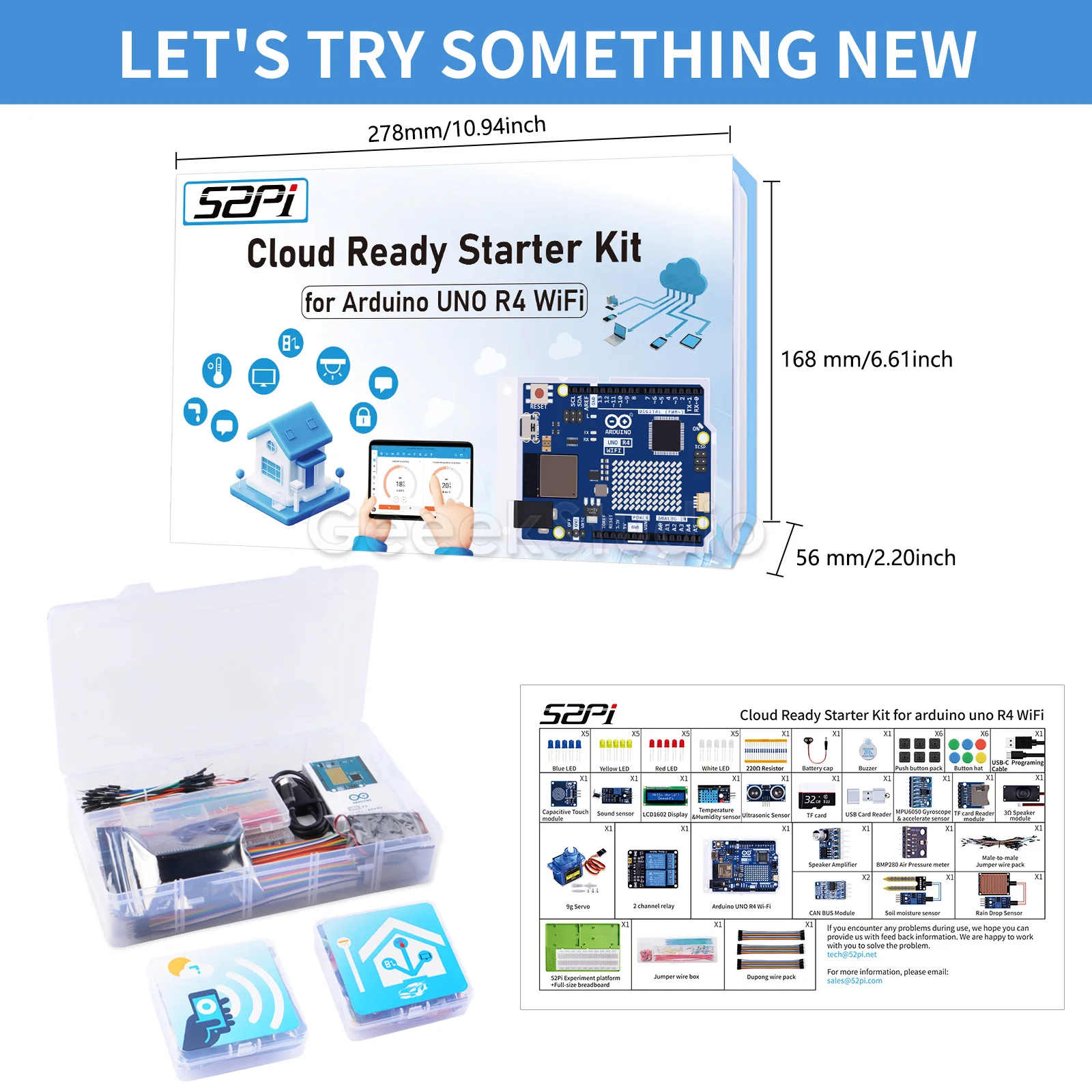 Cloud Ready Starter Kit for Arduino UNO R4 WiFi IoT Integration Sensors