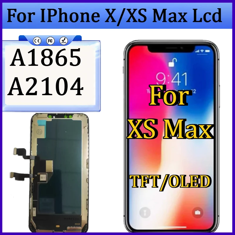 

New TFT/OLED LCD for IPhone X LCD Display with Touch Screen Digitizer Glass Panel Assembly for IPhone XS Max Lcd Repair Parts