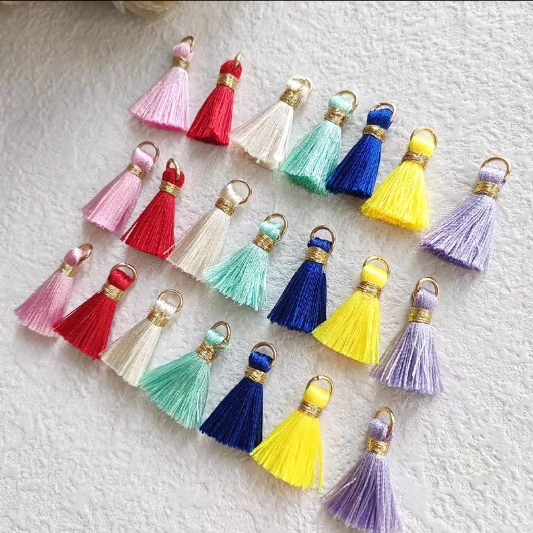100/50Pcs 20mm Mini Metal Hanging Ring Tassel Trim Pendant DIY Craft Jewelry Handmade Earrings Decor Materials Fringe Trim