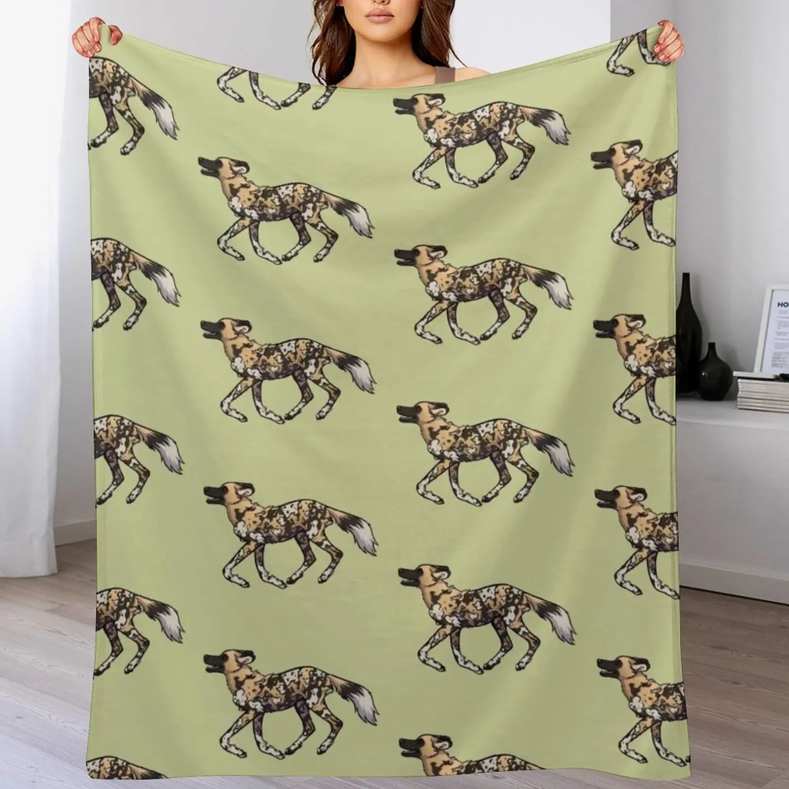 

Painted Dog Throw Blanket Durable Warm Blanket for Daily Home Use
