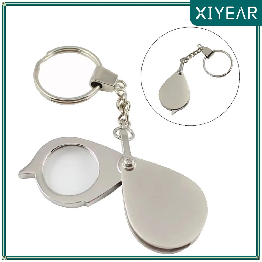 Mini 15X Portable Metal Magnifier Reading Map Jewelry Folding Keychain Loupe Daily Hand Magnifying Glass Tool Gift Supplies