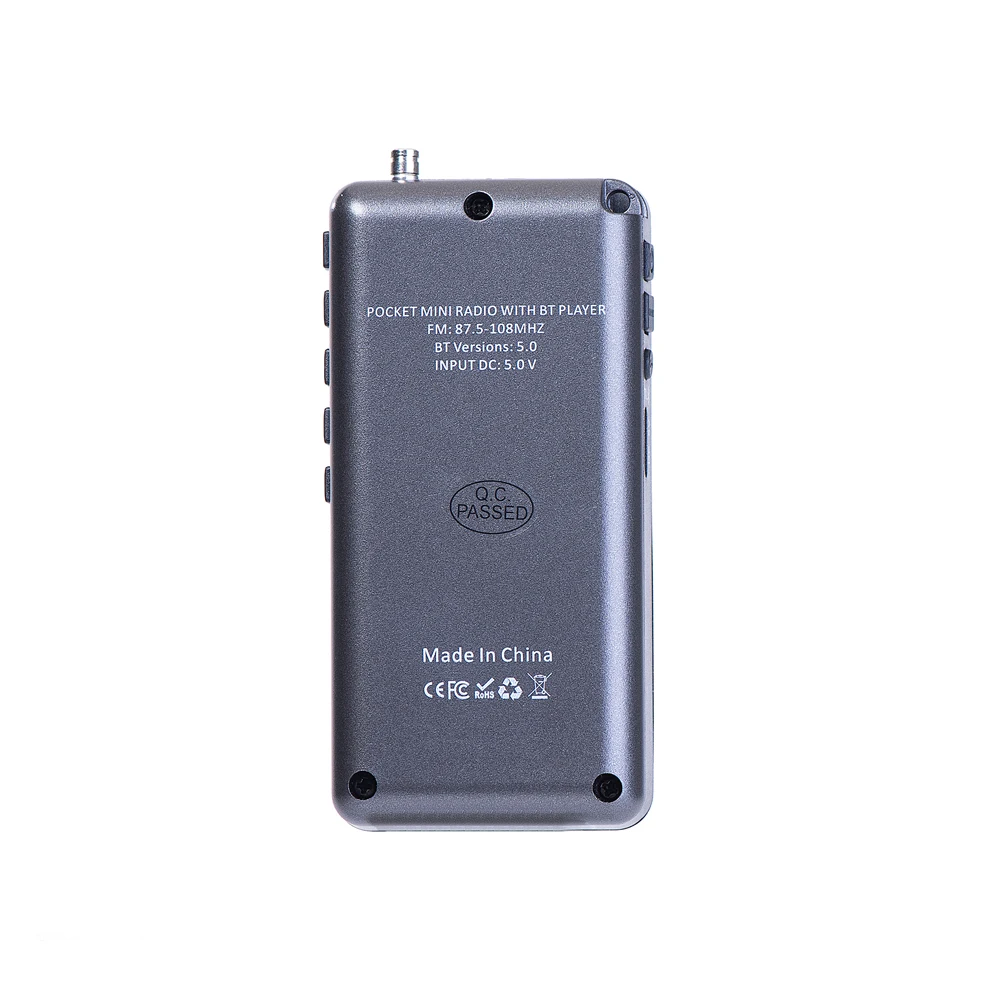 راديو FM محمول مع مكبر صوت مدمج ، راديو بلوتوث متعدد الوظائف ، مشغل موسيقى قابل لإعادة الشحن ، ساعة منبه ،