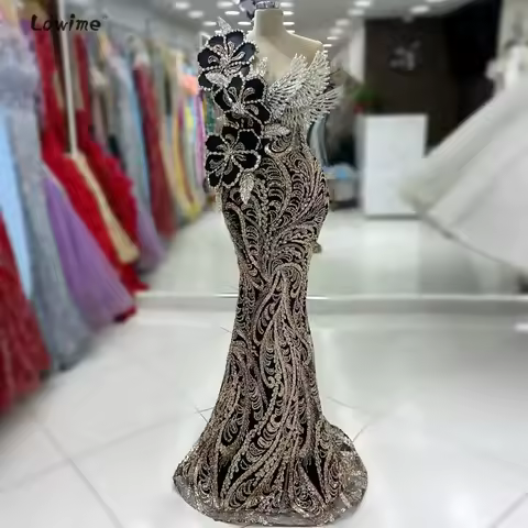 Black Decal Crystal Evening Dress Mermaid Dress Retro Sleeveless And Floor Dress Suitable For Dinners Weddings Party Dress