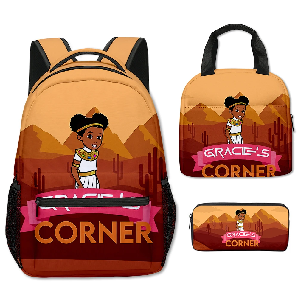 

Hip Hop Novelty Funny Gracies Corner 3D Print 3pcs/Set School Bags Laptop Daypack Backpack portable Lunch bag Pencil Case