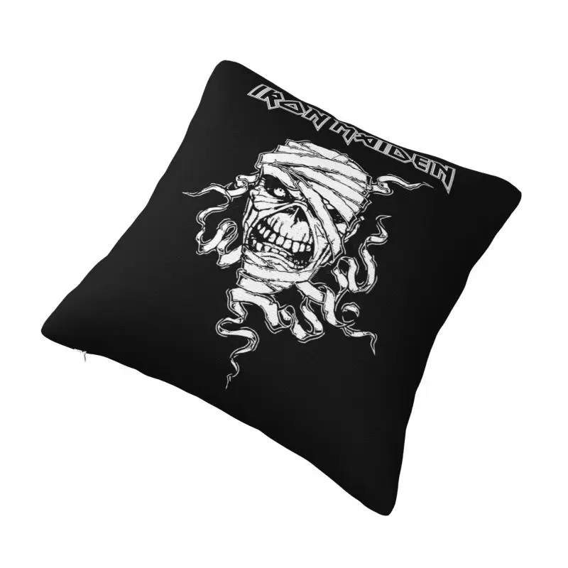 Custom Luxury Heavy Metal Maidens Pop Roll Iron Cushion Cover 45x45cm Soft Pillow for Car Square Pillowcase