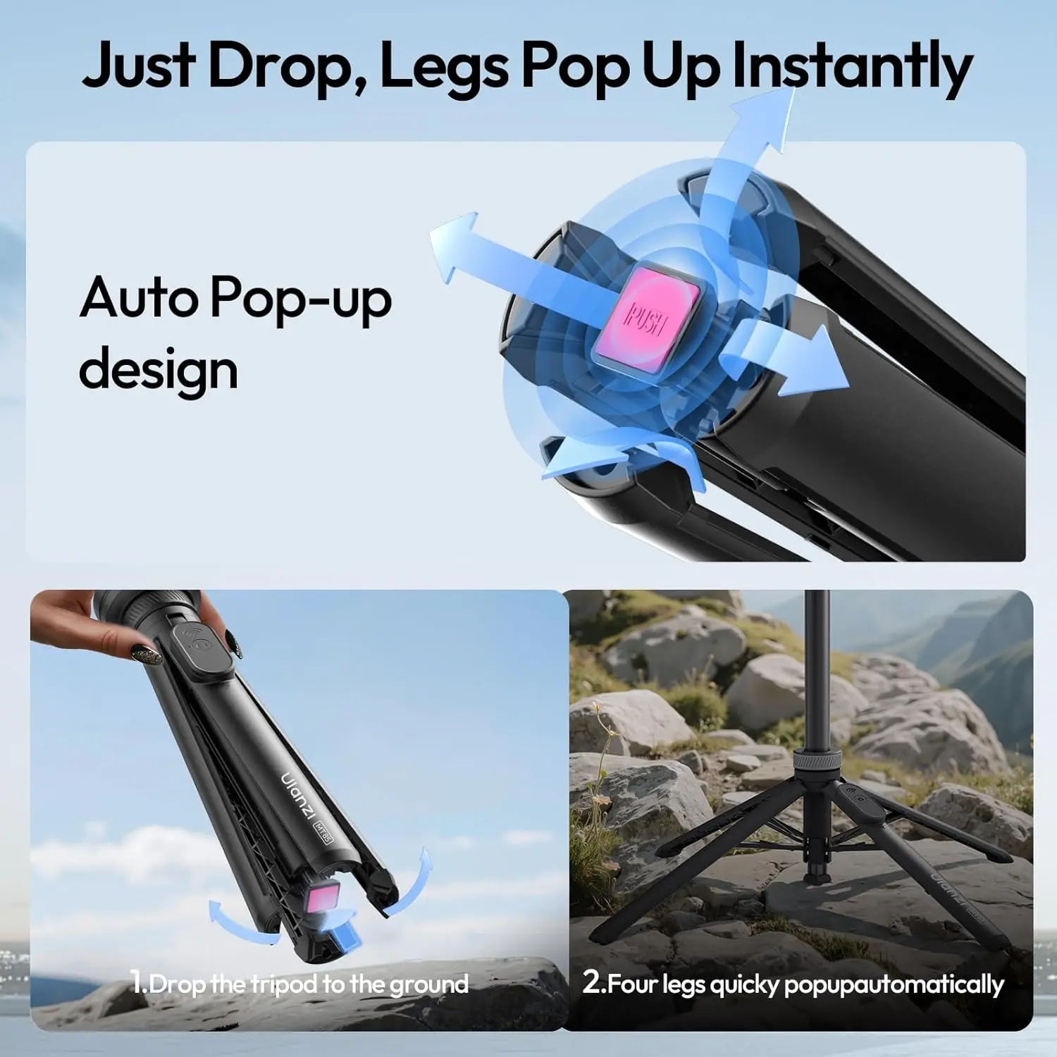 Ulanzi MT85 Automatic Phone Tripod Smartphone Selfie Stick Stand