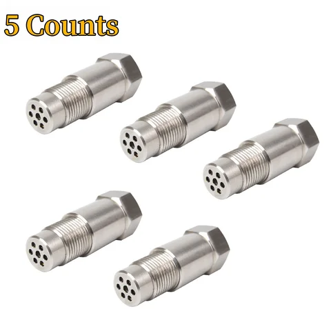 5PCS Oxygen Sensor with Mini Catalyst, Stainless Stee Oxygen Sensor Filter Adapter, M18x1.5 Universal O2 Sensor Connector