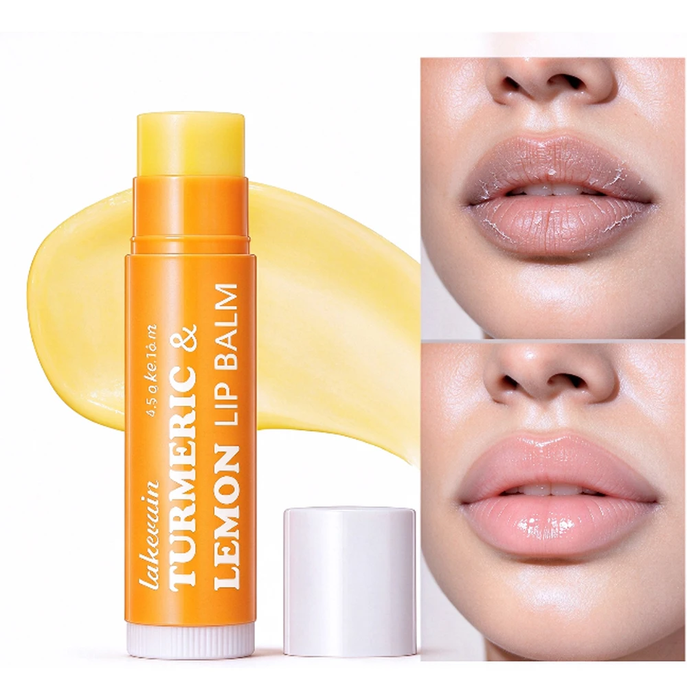 Lakerain Turmeric & Lemon Lip Balm, Deep Hydrating Non-Greasy Lip Balm, Antioxidant Lip Care, Evens Lip Tone, Improve Dark & Chr