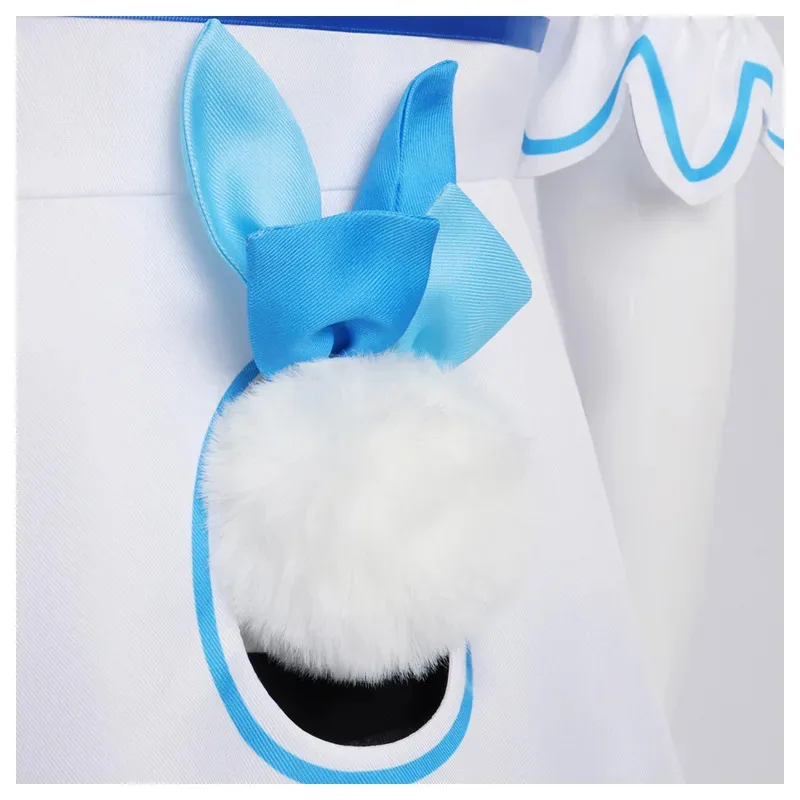 YouTuber زي فستان أبيض آذان أرنب هالوين كرنفال تأثيري Usada Pekora ازياء yj4k