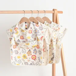 Newborn Baby Bibs Blouse Waterproof No-sleeved Reverse Dressing Infant Eating Clothes Apron Bib Protective Clothing