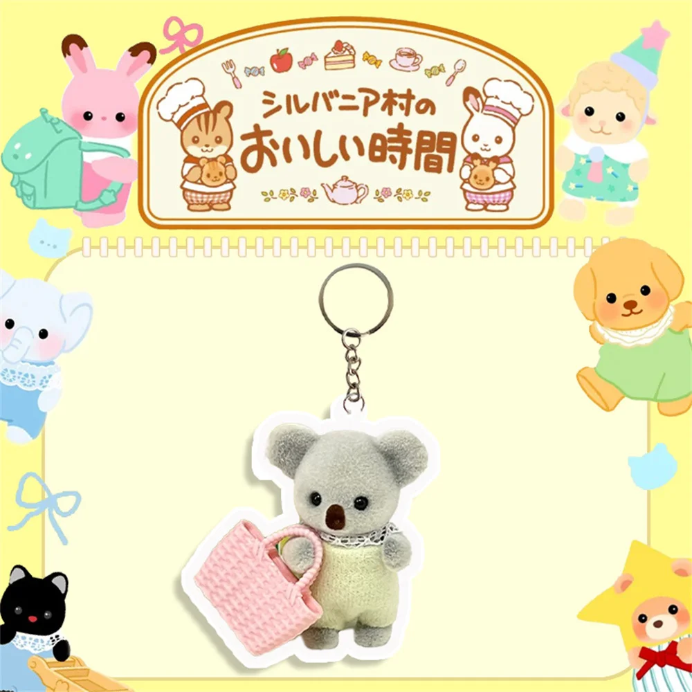 Sylvanians Families Acrylic Keychain Milo Cartoon Animation Key Chain Bag Backpack Pendant Accessories Keyring Fans Gift