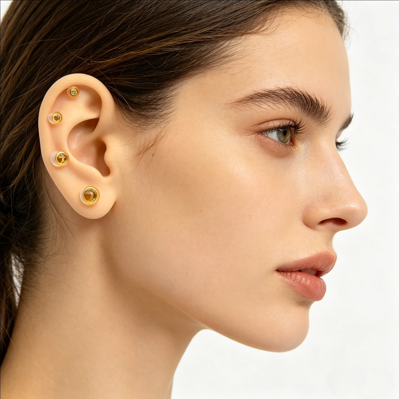 2Pcs Amber Glass Plugs for Dead Stretching Kit, Single Flared Smooth Glass Ear Plugs and Tunnels Expanders 1.6-16mm Ear Gauges