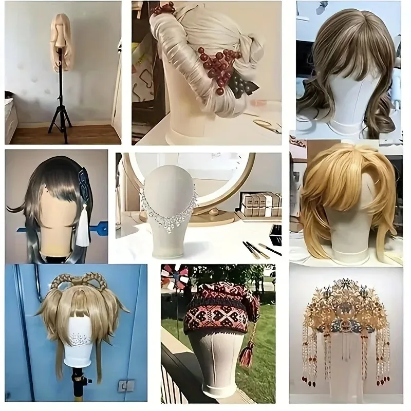Canvas Perückenkopf Ständer Für Styling Und Perücken Herstellung_voghion.com