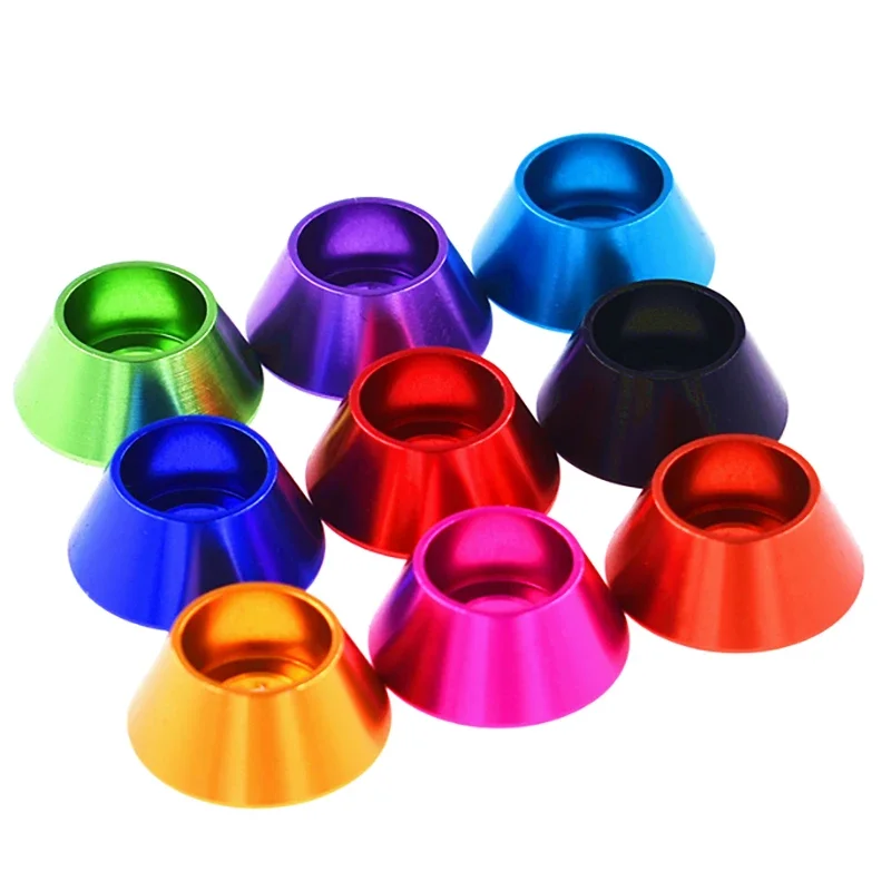 3 Pcs Cone Head Aluminum Washer M3 M4 M5 M6 M8 Aluminum Colourful Anodized Countersunk Head Bolt Washers Cap Head Washer