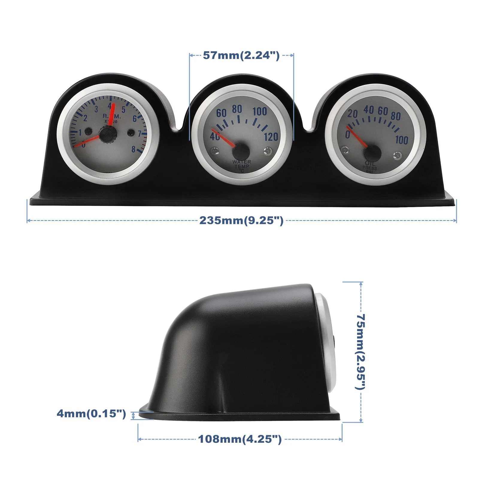 2 بوصة 52 مللي متر مجموعة قياس ثلاثية توربو دفعة مقياس درجة حرارة الماء مقياس سرعة الدوران قياس ضغط الزيت سيارة متر درجة حرارة الماء مقياس تلقائي #2
