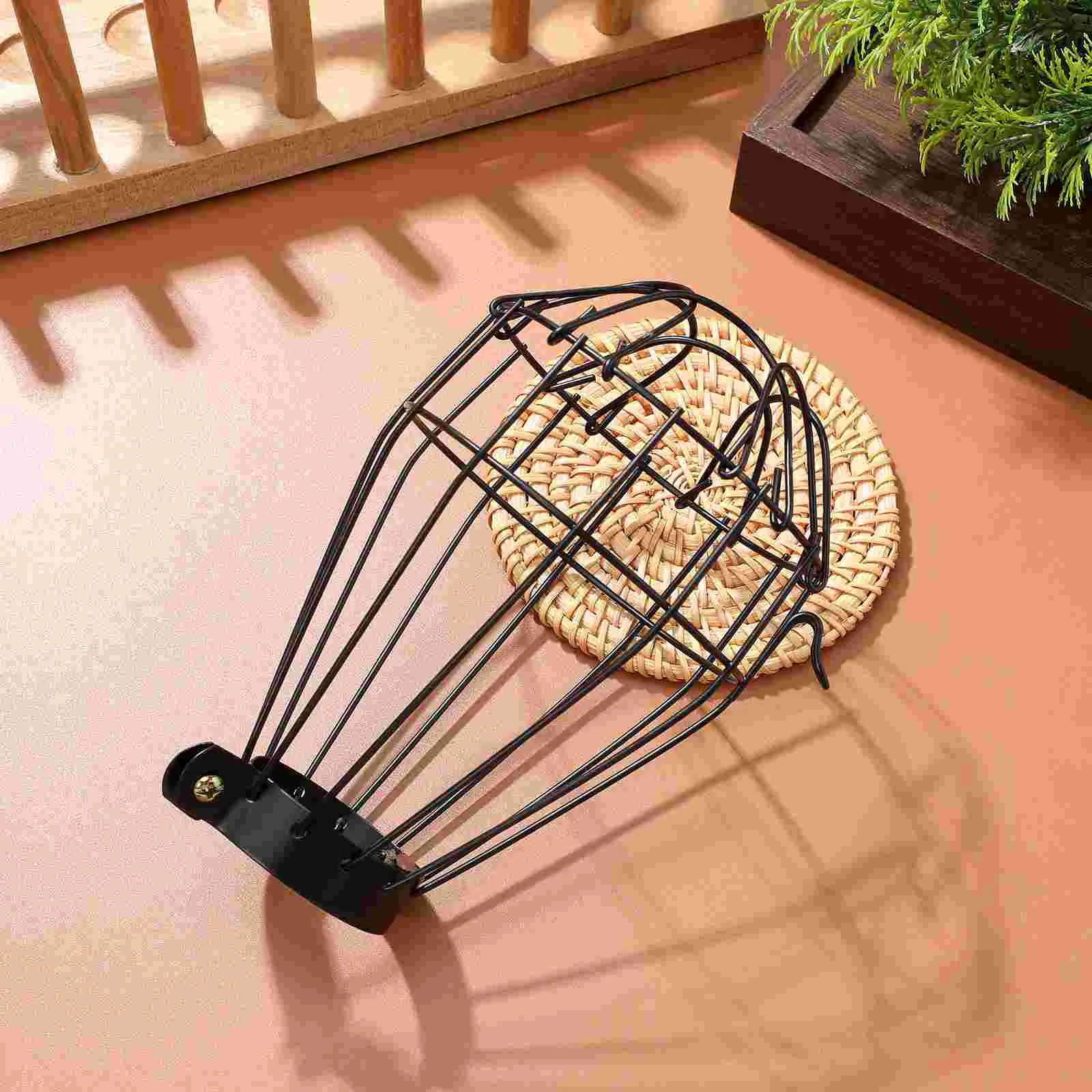 Light Bulb Protector Cage Heated Ceramic Lampshade Covers Reptile Guard Container Black Iron Insulation Outdoor Fixture