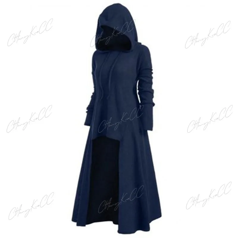 Autumn Winter Women's Holiday Evening Party Dress Tunic Hooded Robe Cloak Knight Gothic Fancy Dress Masquerade Cosplay S-XXXXXL