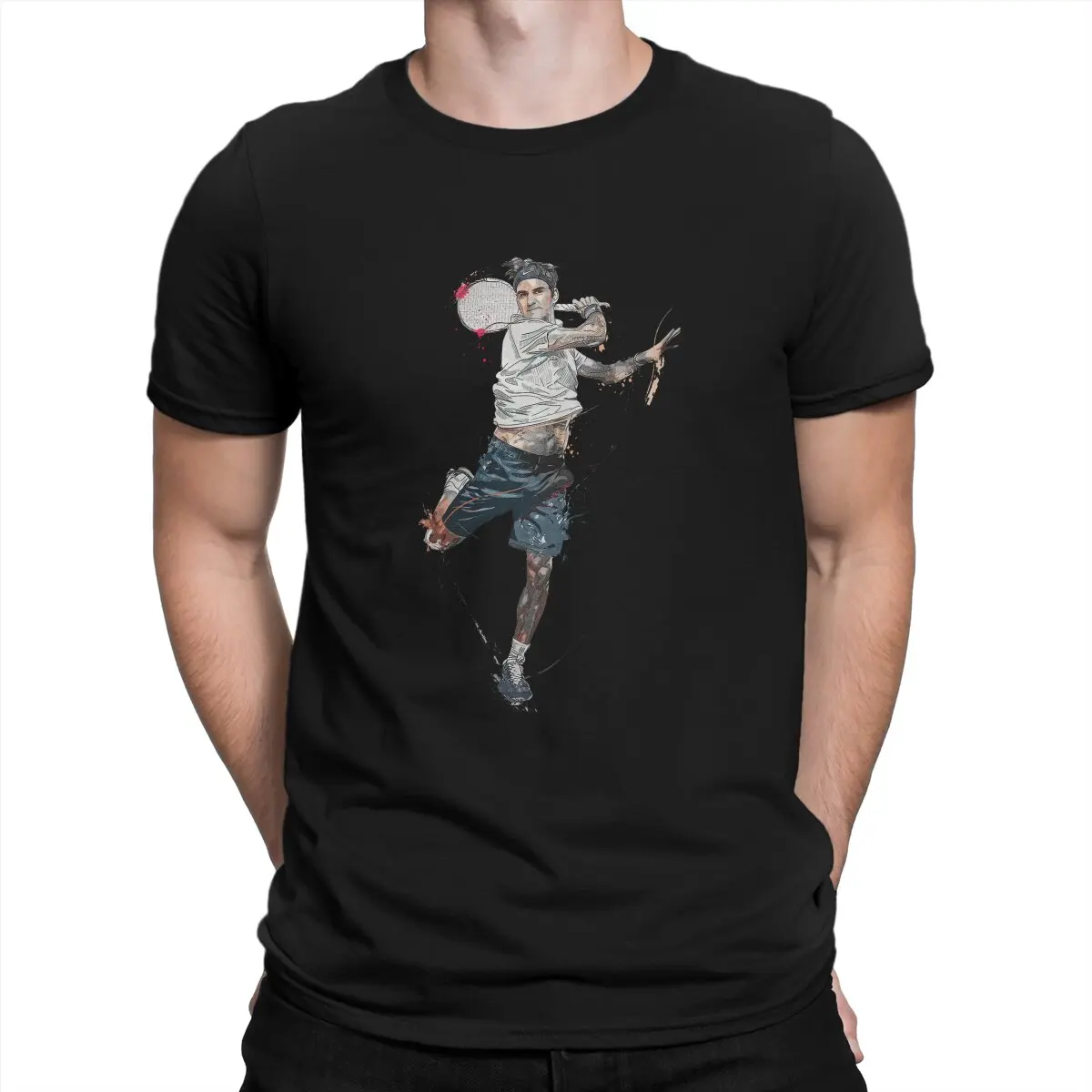 Tennis Laver Cup Championships Man TShirt Cartoon Distinctive T Shirt Graphic Streetwear Hipster