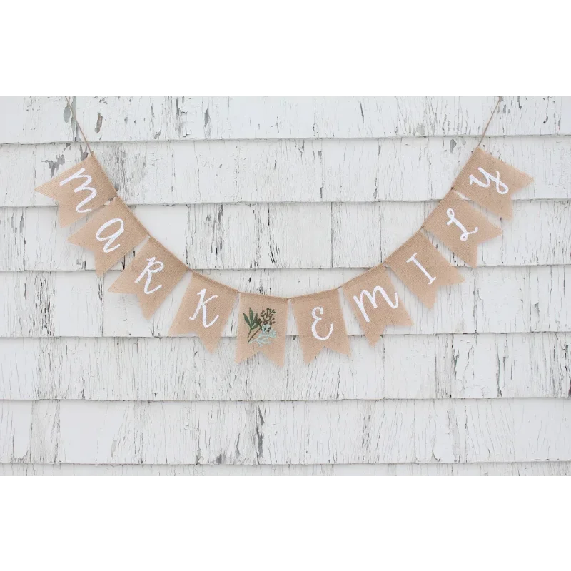

"Custom Name Burlap Greenery Banner | Bridal Shower & Greenery Party Decor – Personalized Wedding Decoration & Gift"