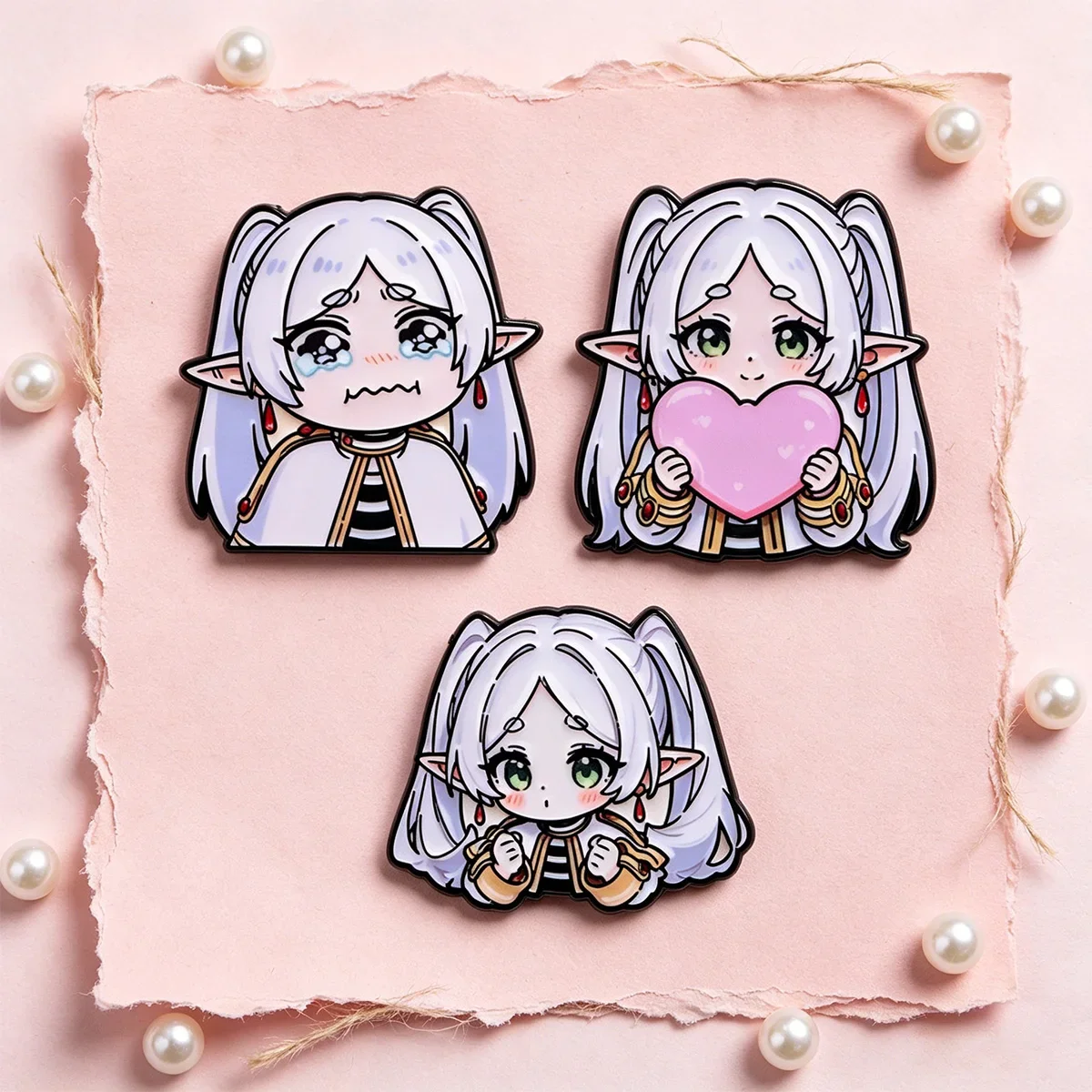 3-teiliges Set mit niedlichen Elfen-Emaille-Ansteckern, Manga-Anime-Broschen für Rucksäcke, Hüte, Reversnadeln, Abzeichen, Cosplay-Geschenke für Fans, schnelle Lieferung – Detail 4