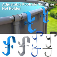 Adjustable Poolside Pool Leaf Skimmer Net Holder Ground Pools Pole Hanger Swimming Pool Rack Equipment Hooks Accessories