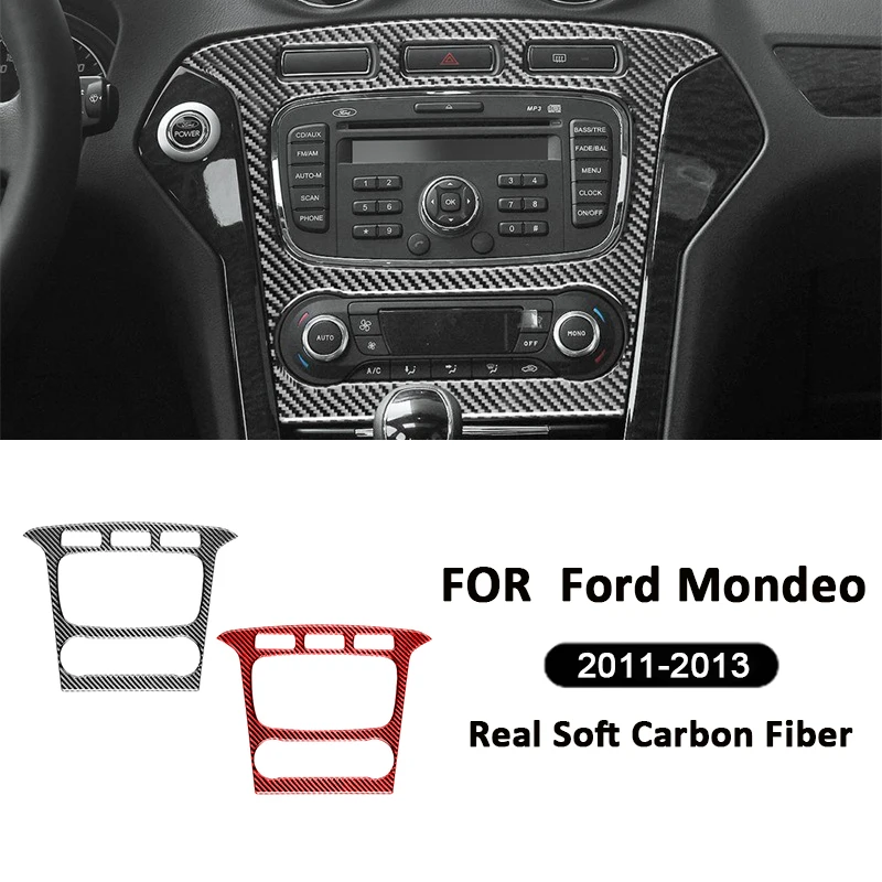 For Ford Mondeo 2011-2013 Carbon Fiber Auto Central Console Radio Air Conditioning Control Panel Frame Decoration Sticker