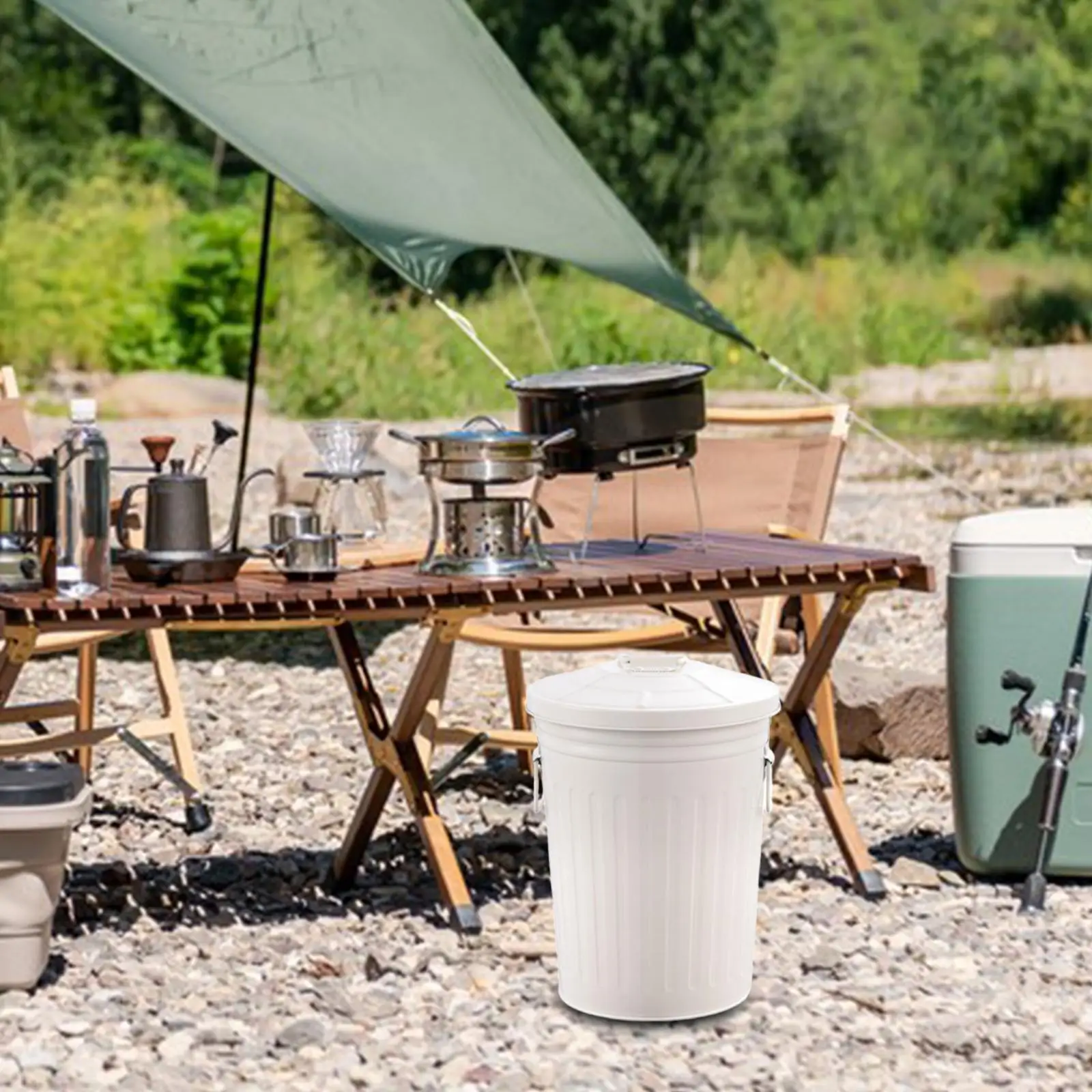 

Металлический мусорный бак для улицы, 17 л, ящик для хранения, контейнер для компоста для патио, фермы, заднего двора