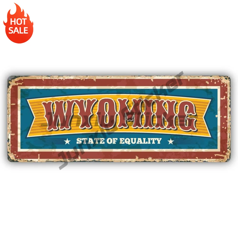 Wyoming State Of Equality Travel Vintage Art Design Vinyl Sticker For Car Bumper And Luggage Travel Souvenir Decal
