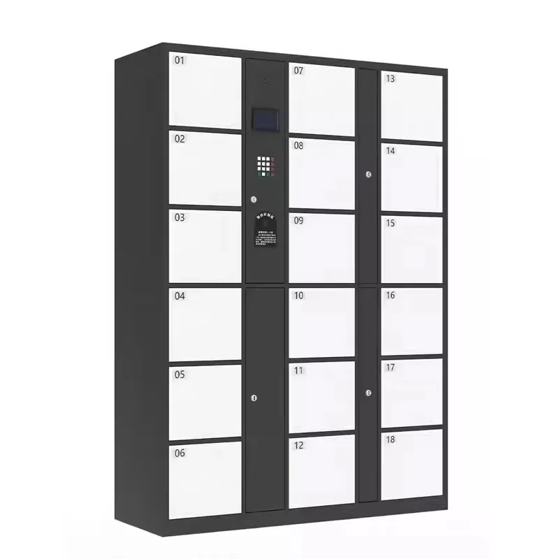 Smart Metal Luggage Locker Fingerprint Unlock Public Storage Coin Gym Supermarket Custom