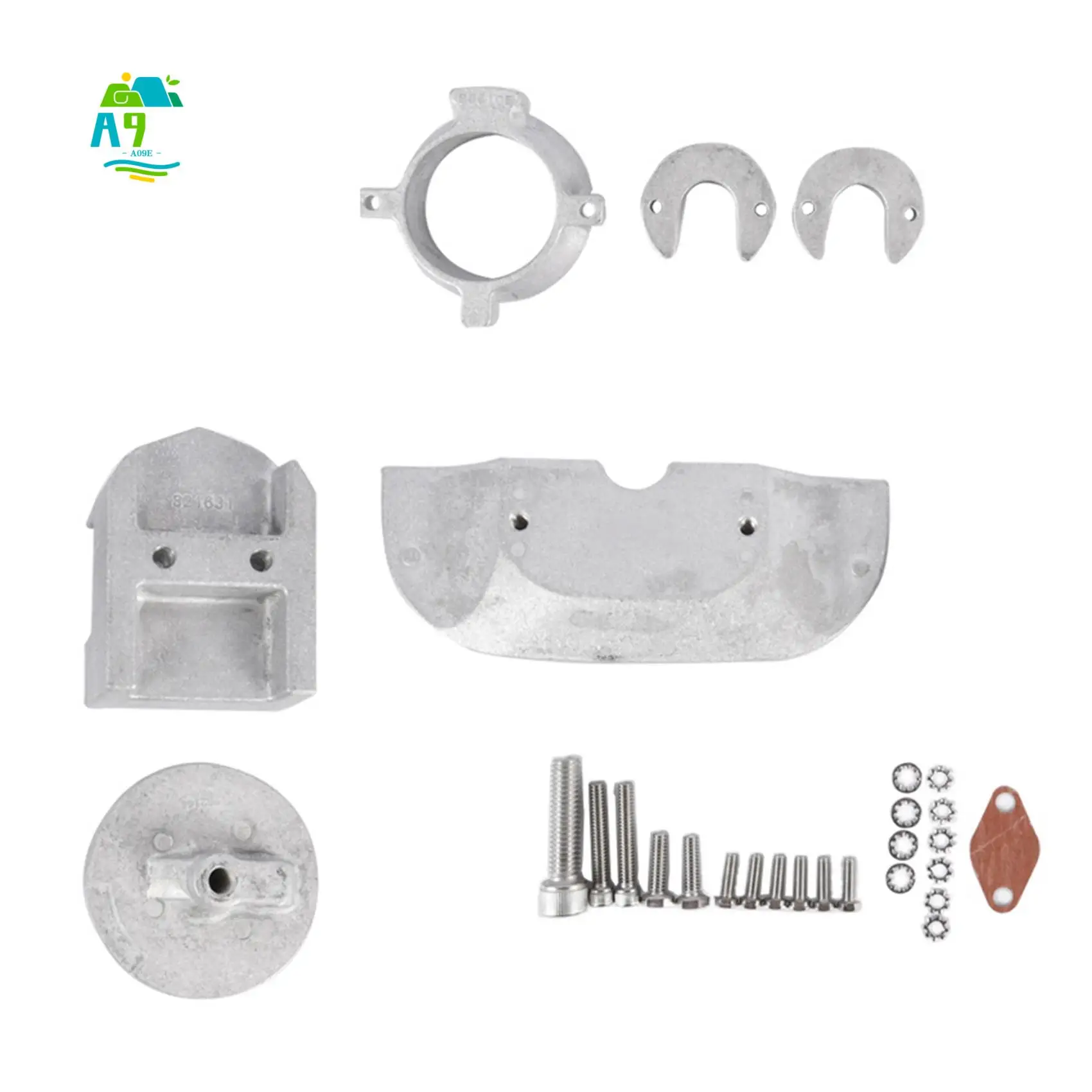 A09E-Outboard Engine Anode Aluminum Alloy Kit For Mercury Alpha One Gen 888756Q03 888756Q01 Outboard Engine Protection Anode