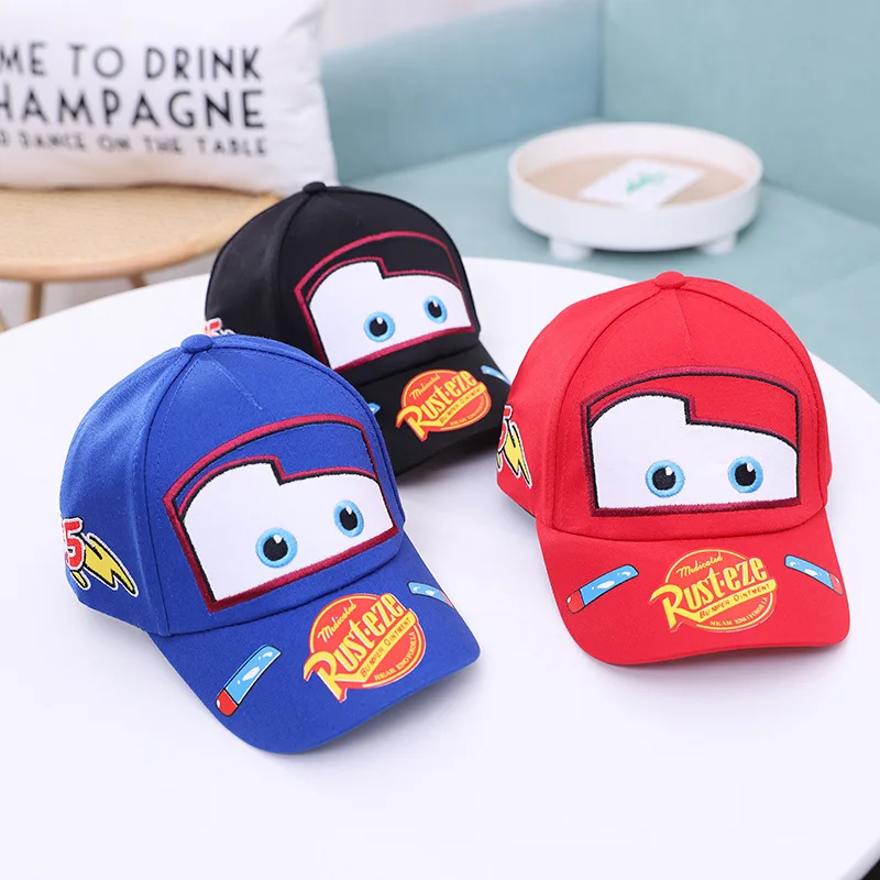 Cartoon anime Aoger Disney Lightning Mcqueen Pixar Outdoor sun protection hat Children\'s duckbill cap Baseball cap Racing cap