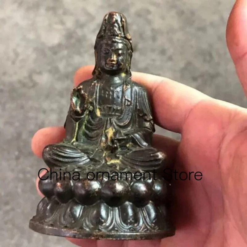 

Crafts Collection Buddha Statue Guanyin Copper Ornaments Handle