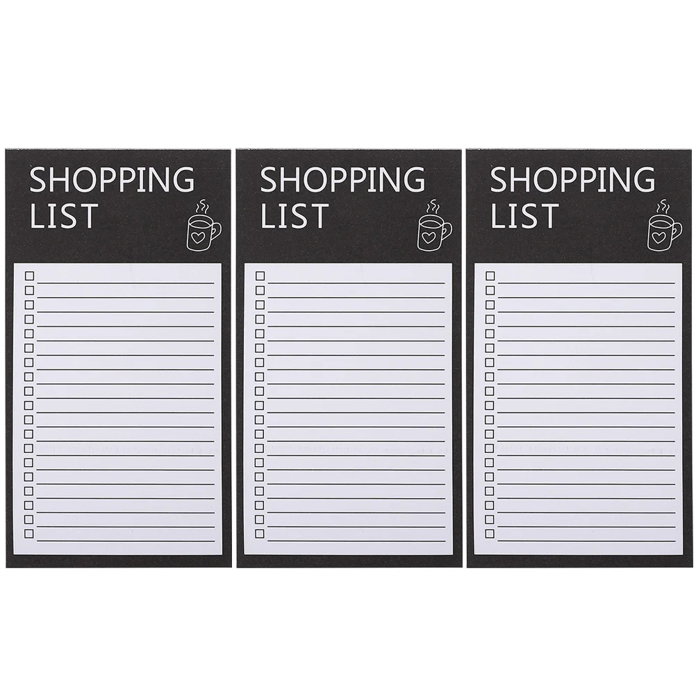 

3 Books Grocery List Planning Pad Portable Shopping Notepad Tearable Sheets Fridge List Pad Writing Notepads Daily Planner