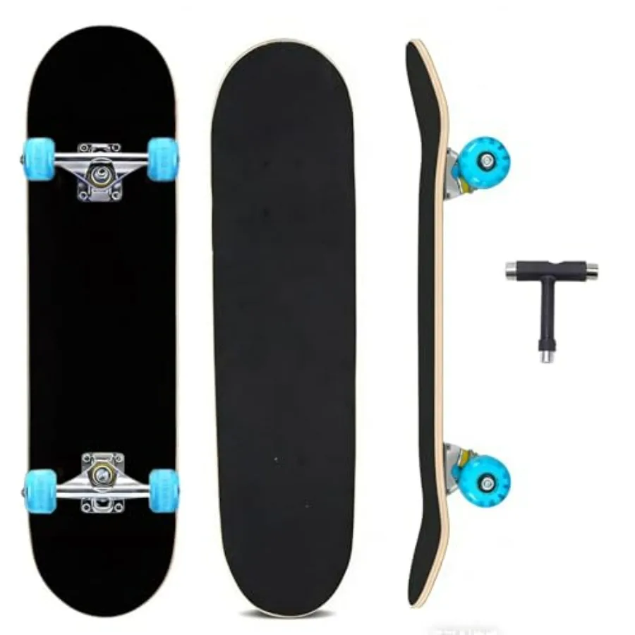 

Complete Skateboards- Standard Skateboards for Beginners Boys Girls Teenager- 31''x8''Double Kick Concave, Fascinating Cool, So