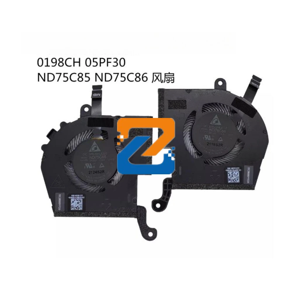 

New Original Laptop Cooling Fan for DELL Alienware X14 R1 0198CH 05PF30 Radiator Cooler Fan ND75C85 ND75C86