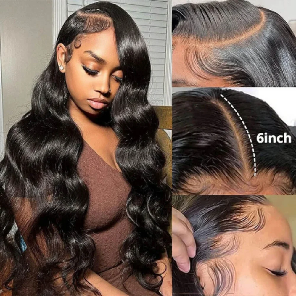 13x6 HD Transparent Lace Frontal Wigs Body Wave Human Hair Wig Brazilian Remy 40 Inches Transparent 13x6 Lace Front Wigs