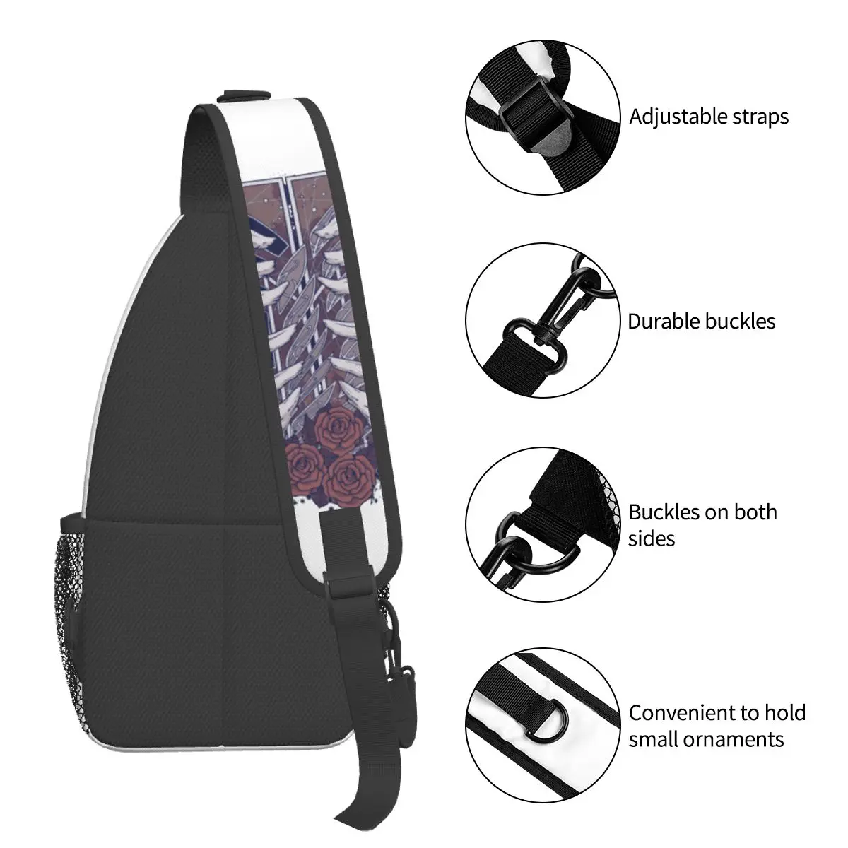 Shingeki no Kyojin Imprimé, Attack On Titan Survey Corps Sling Bags, Chest Crossbody Initiated Backpack, Outdoor Hiking Daypacks