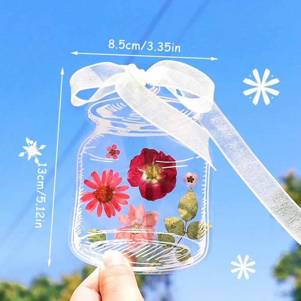 20Pcs 13cm DIY Dried Flower Bookmarks Handmade Transparent Pressed Flower Bookmark Making Kit Clear Jars Sticker Bottle Shape