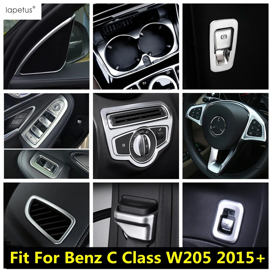 

Window Lift / Head Lamp / Water Cup / Steering Wheel / Hand Brake Cover Trim ABS Accessories For Benz C CLASS W205 2015 - 2020