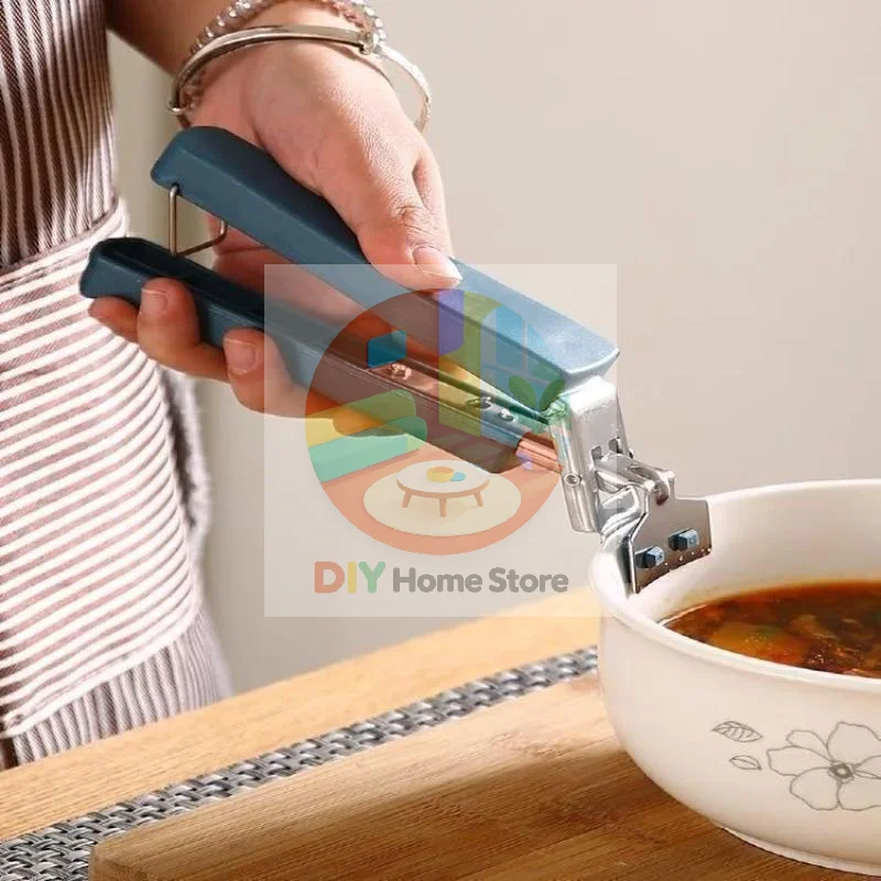 Stainless Steel Bowl Gripper Clip Anti-Scald Non-Slip Portable Hot Pot Clamp for Outdoor Camping Hiking Cooking Use