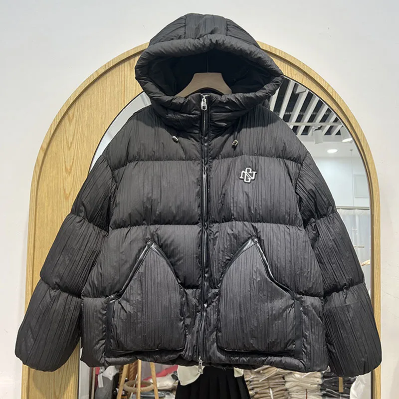 Winter Oversized women Down Jacket Solid Color Thick Parka Streetwear Fashion Loose Warm Jacket Coat Unisex Outwear Zipper 2022