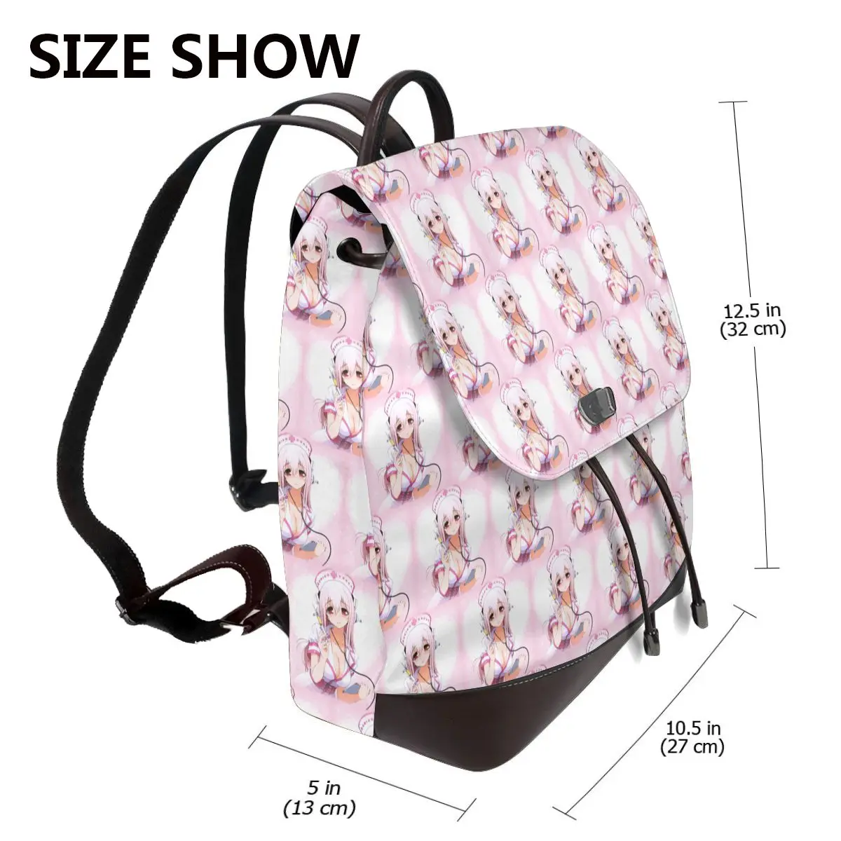 Cartoon Super Sonico Game Cute Girl Bookbag School Student Bags Hiking Travel Daypack for Women Fashion Derma Backpack